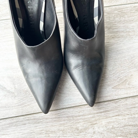 Burberry Black Buttery All Leather Heeled Booties Made in Italy - Picture 3 of 16